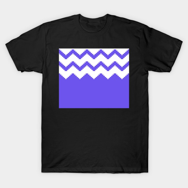 Zigzag geometric pattern - blue and white. T-Shirt by kerens